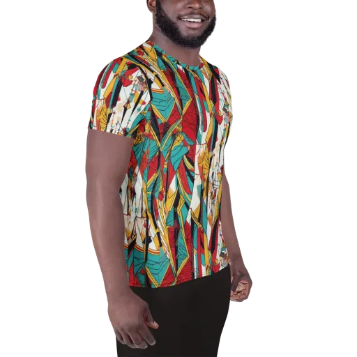 Prismatic Drapery on a Men's Athletic T-Shirt