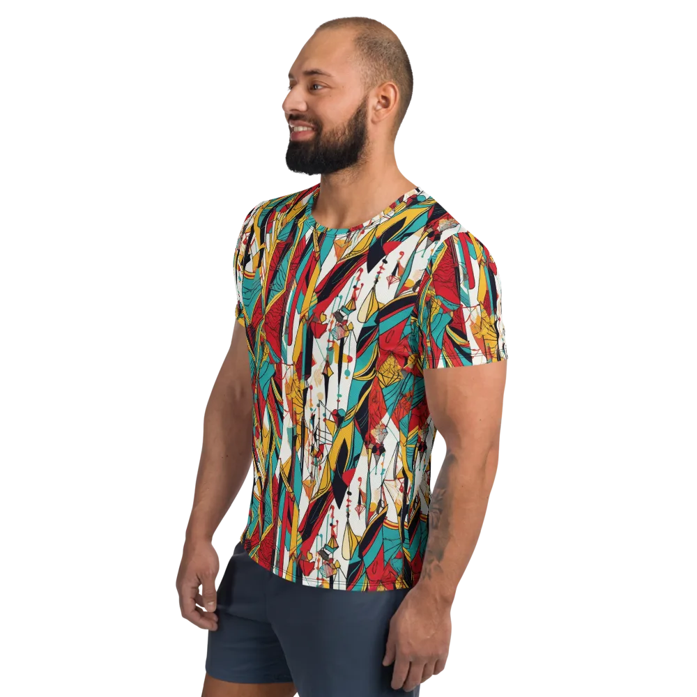 Prismatic Drapery on Men's Athletic T-Shirt — Left