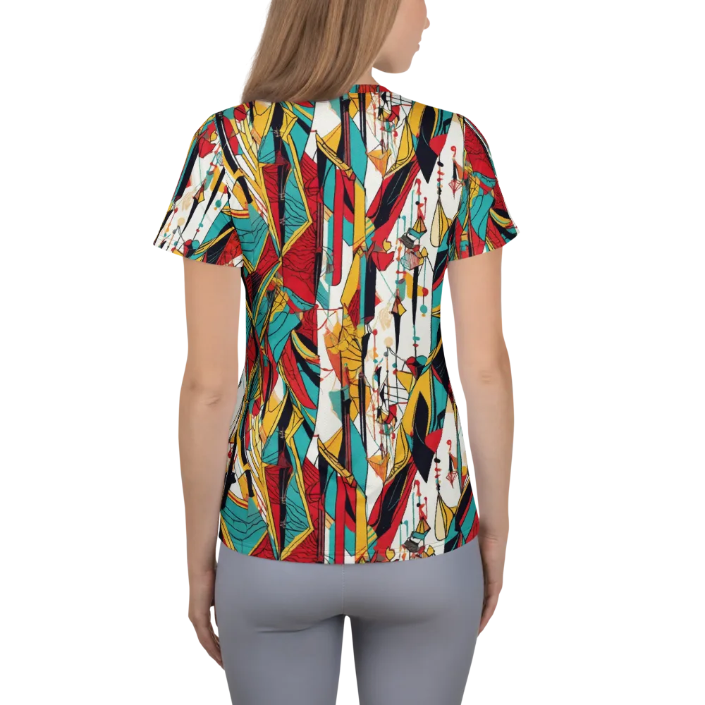Prismatic Drapery on Women's Athletic T-Shirt — Back