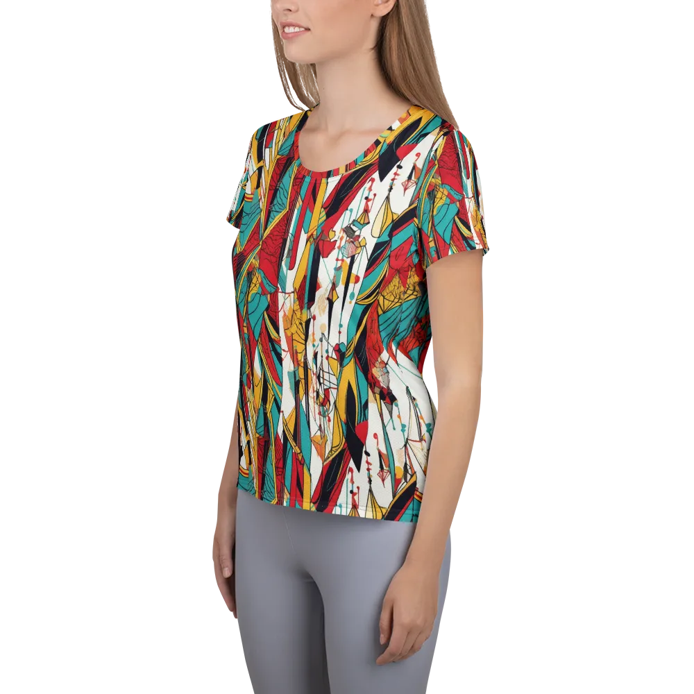 Prismatic Drapery on Women's Athletic T-Shirt — Left