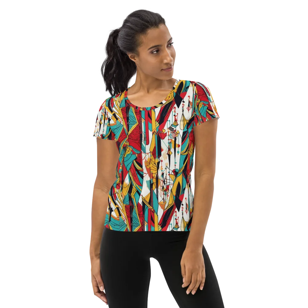 Prismatic Drapery on Women's Athletic T-Shirt — Front