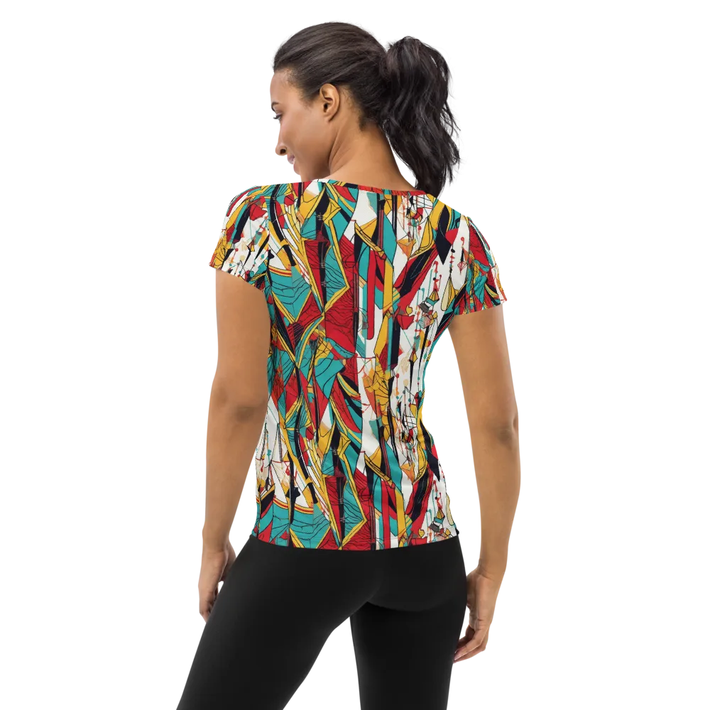 Prismatic Drapery on Women's Athletic T-Shirt — Back