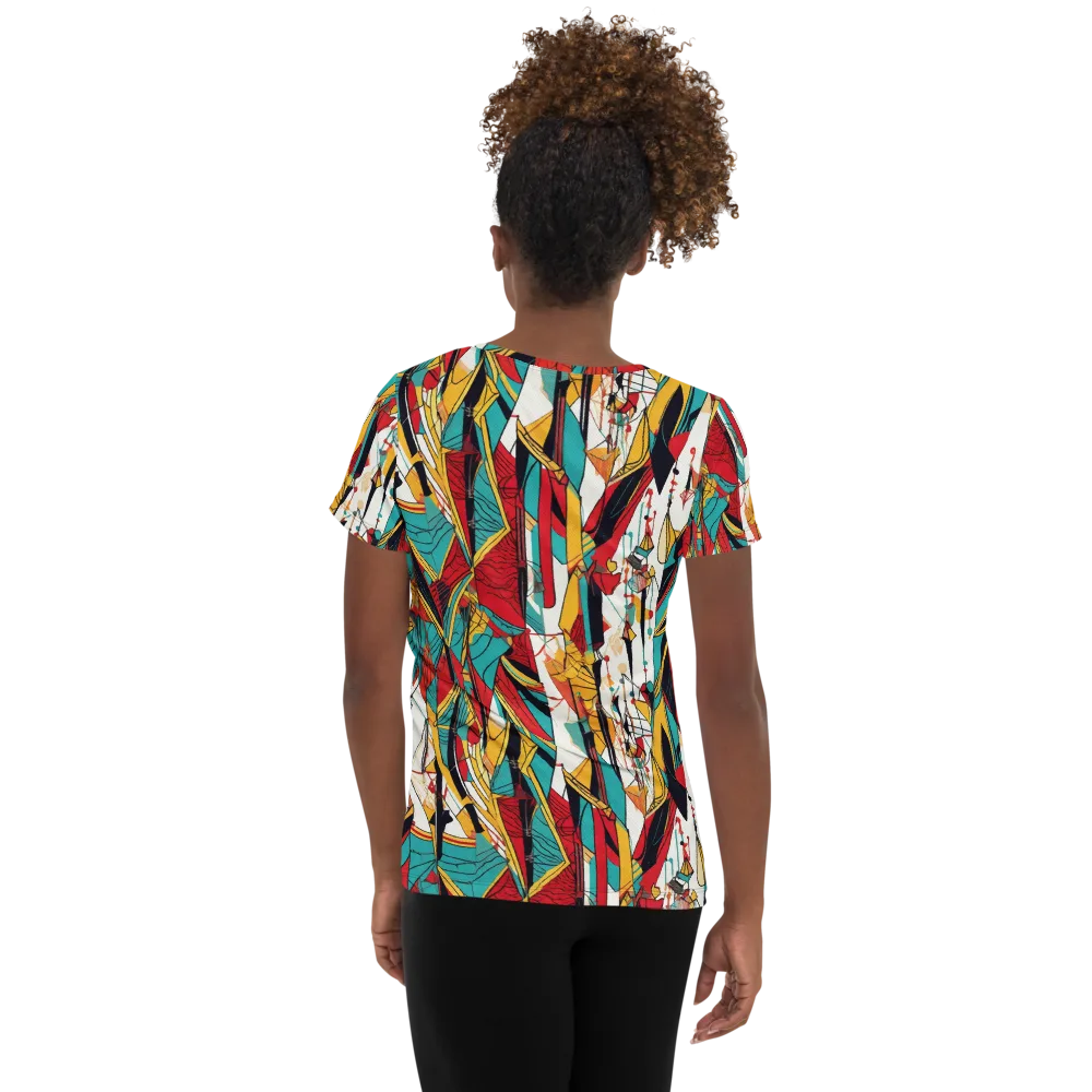 Prismatic Drapery on Women's Athletic T-Shirt — Back