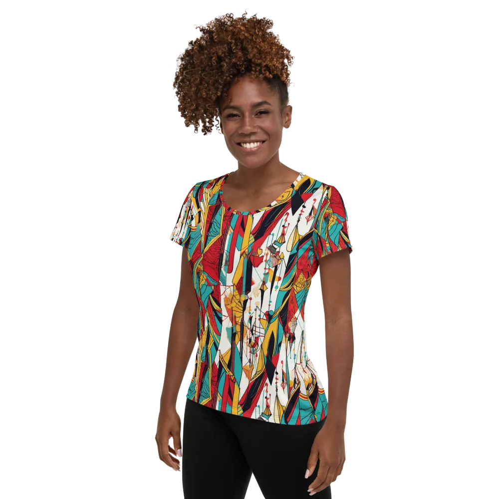 Prismatic Drapery on Women's Athletic T-Shirt — Left