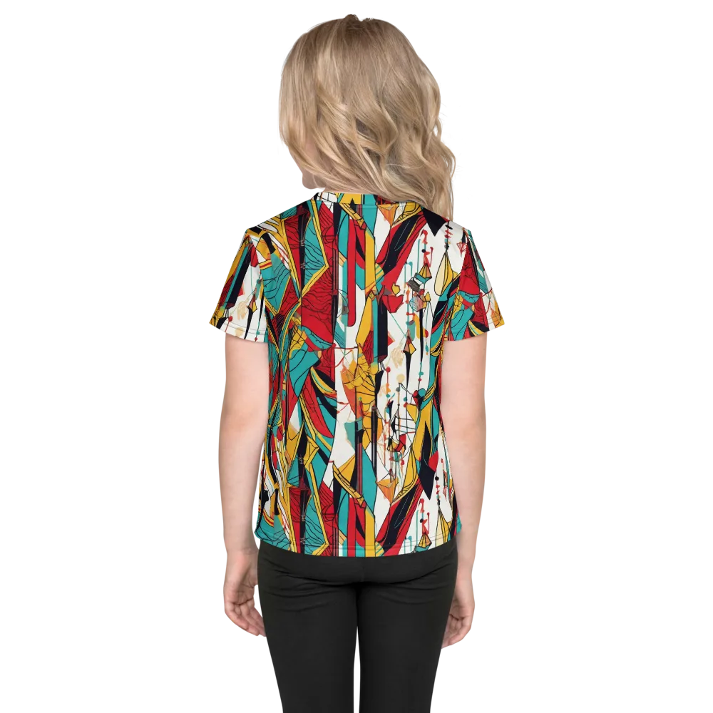 Prismatic Drapery on Kids Crew Neck T-Shirt — Back