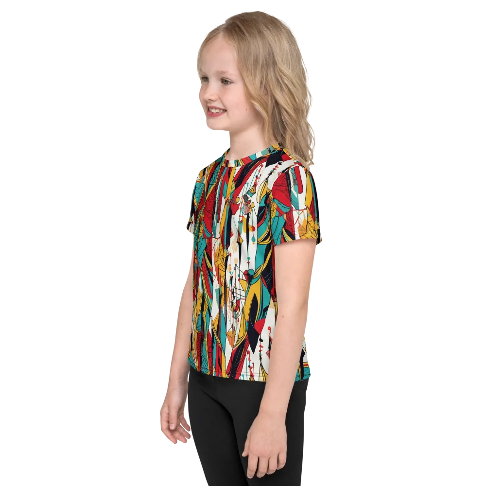 Prismatic Drapery on Kids Crew Neck T-Shirt — Left