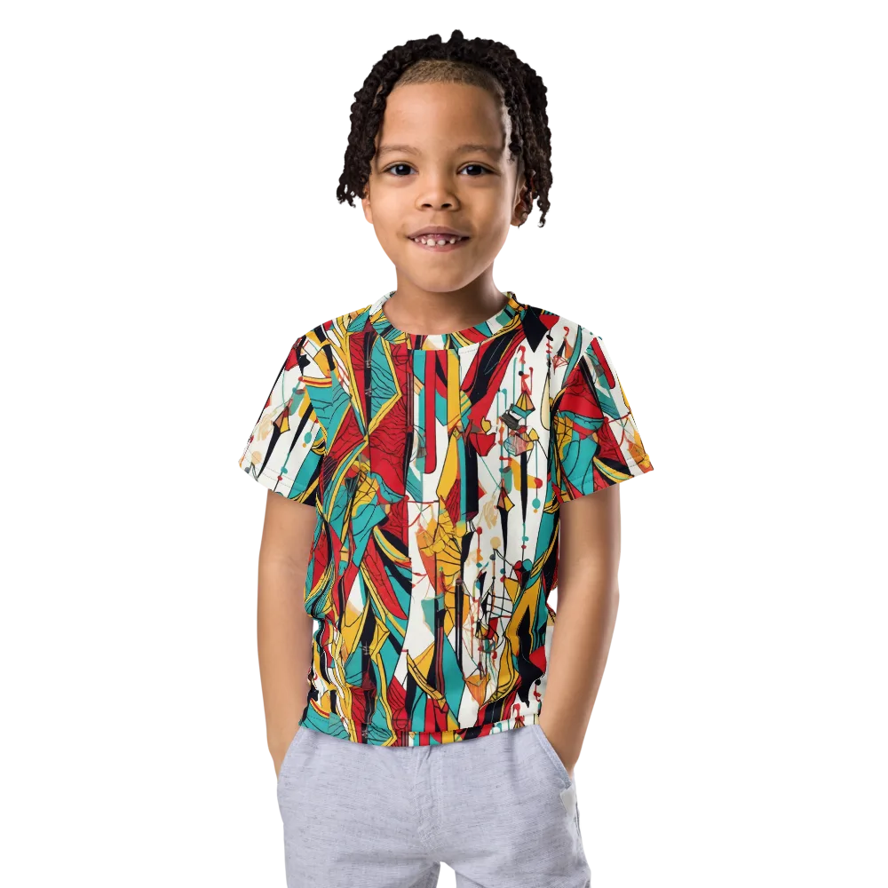 Prismatic Drapery on Kids Crew Neck T-Shirt — Front