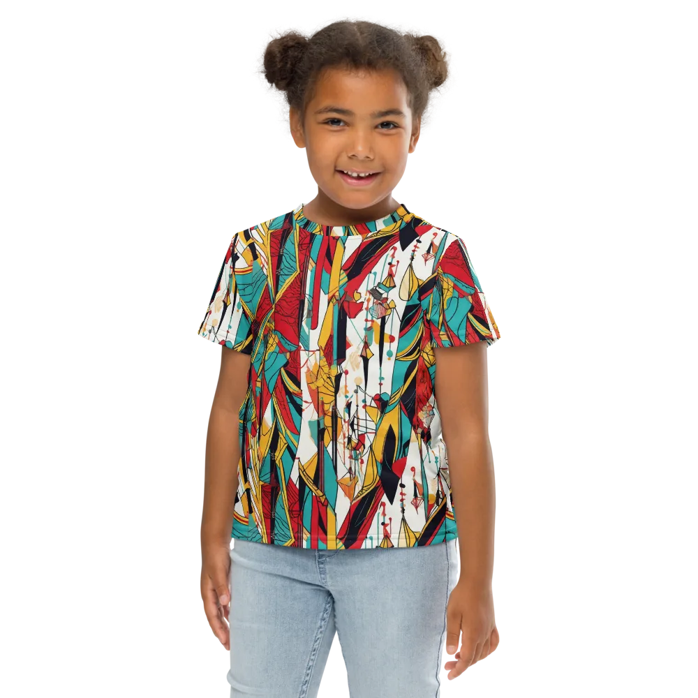Prismatic Drapery on Kids Crew Neck T-Shirt — Front