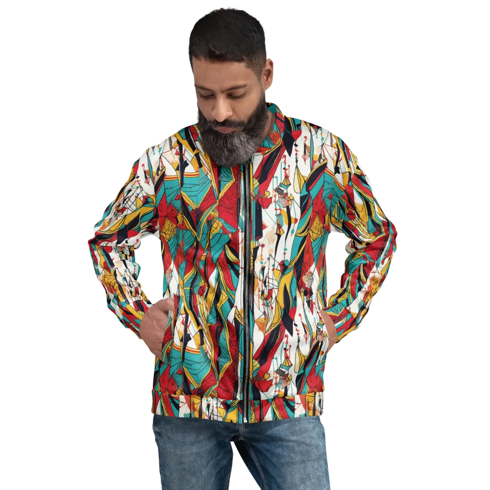 Prismatic Drapery on Bomber Jacket — Front