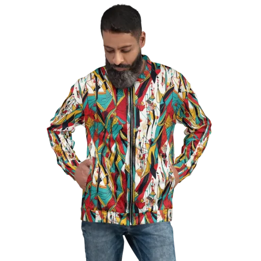 Prismatic Drapery on a Bomber Jacket