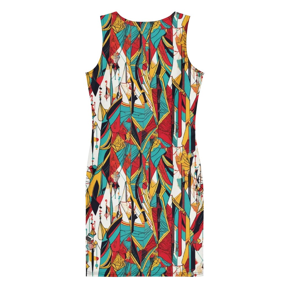 Prismatic Drapery on Bodycon Dress — Back