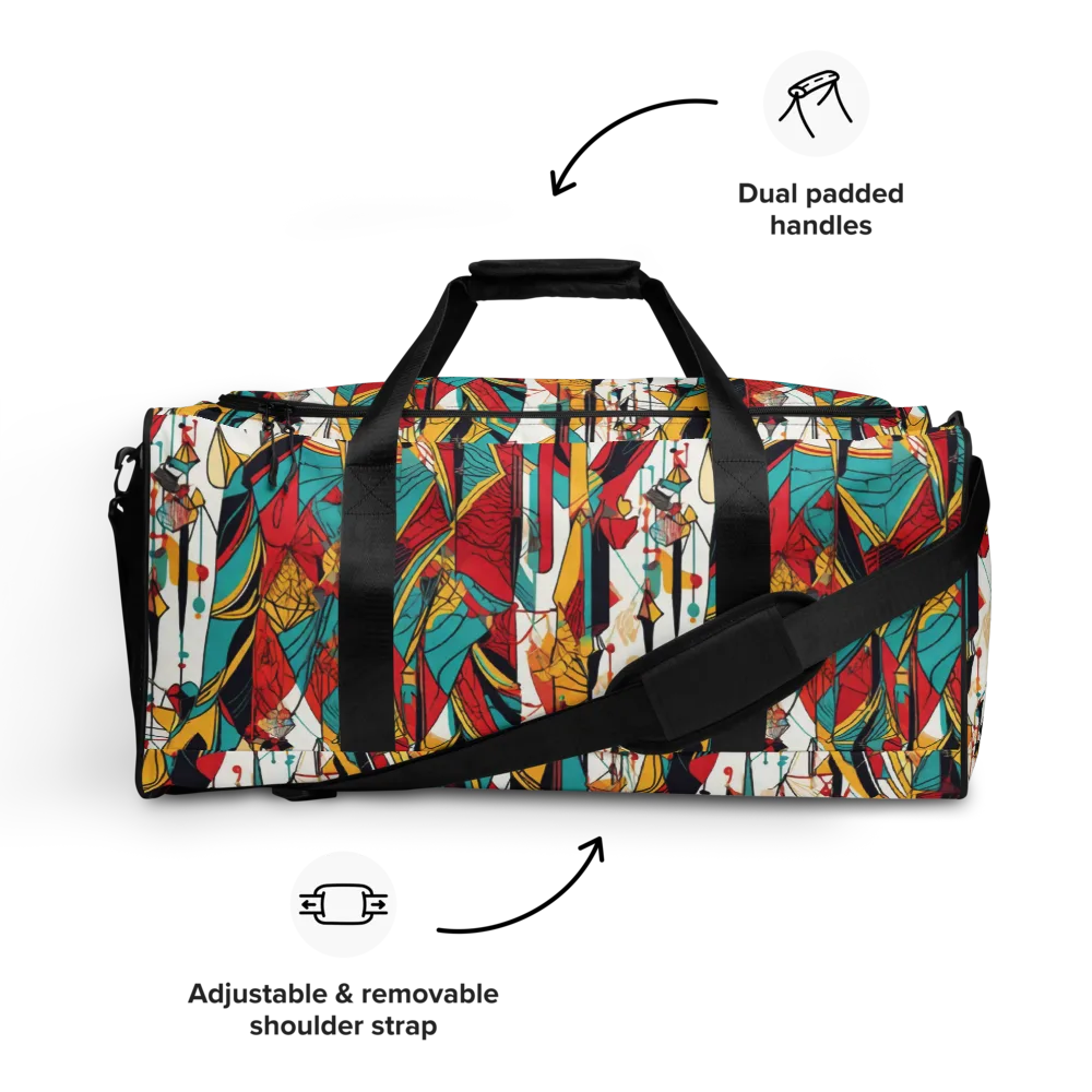 Prismatic Drapery on Duffle Bag — Front