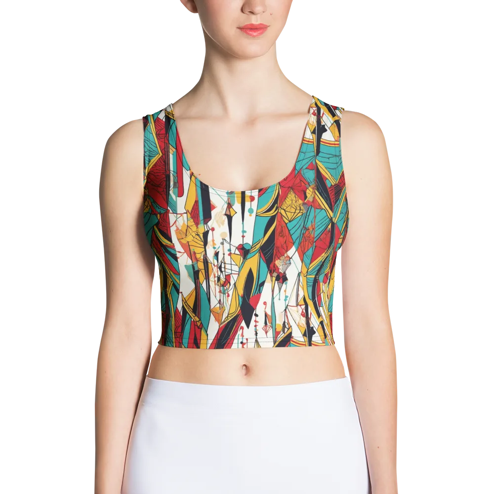 Prismatic Drapery on Crop Top — Front