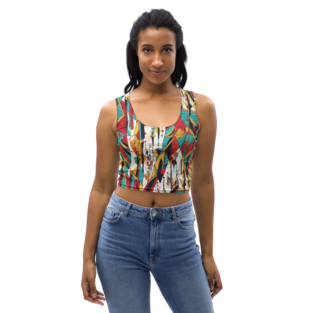 Prismatic Drapery on Crop Top — Front