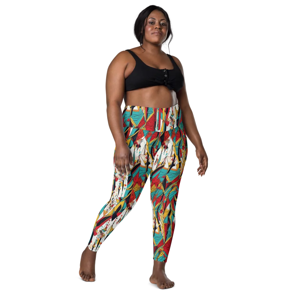Prismatic Drapery on Leggings with Pockets — Front