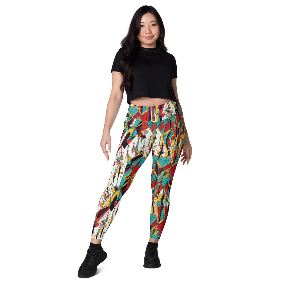 Prismatic Drapery on Leggings with Pockets — Front