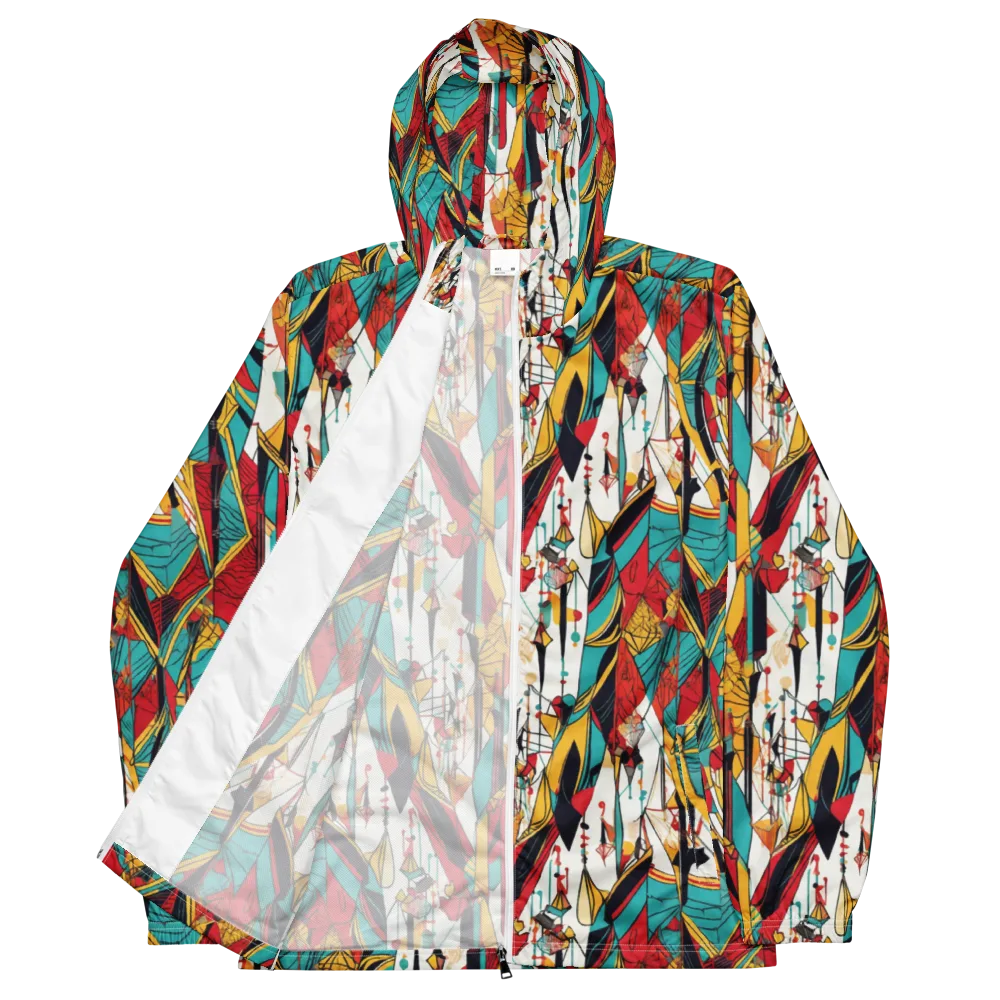 Prismatic Drapery on Men's Windbreaker — Front