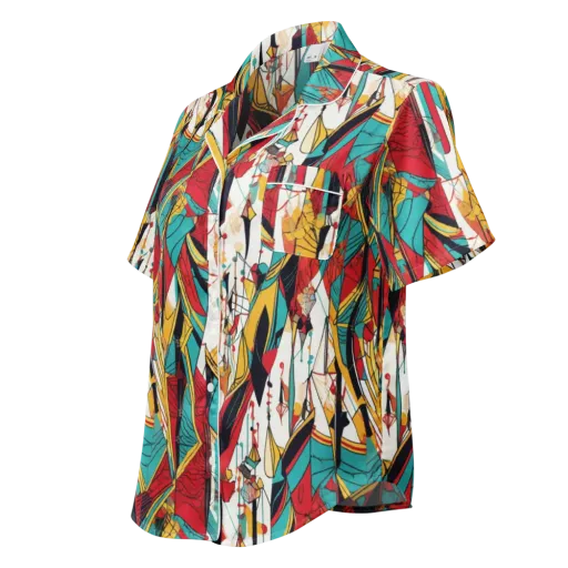 Prismatic Drapery on a Women's Short Sleeve Pajama Top
