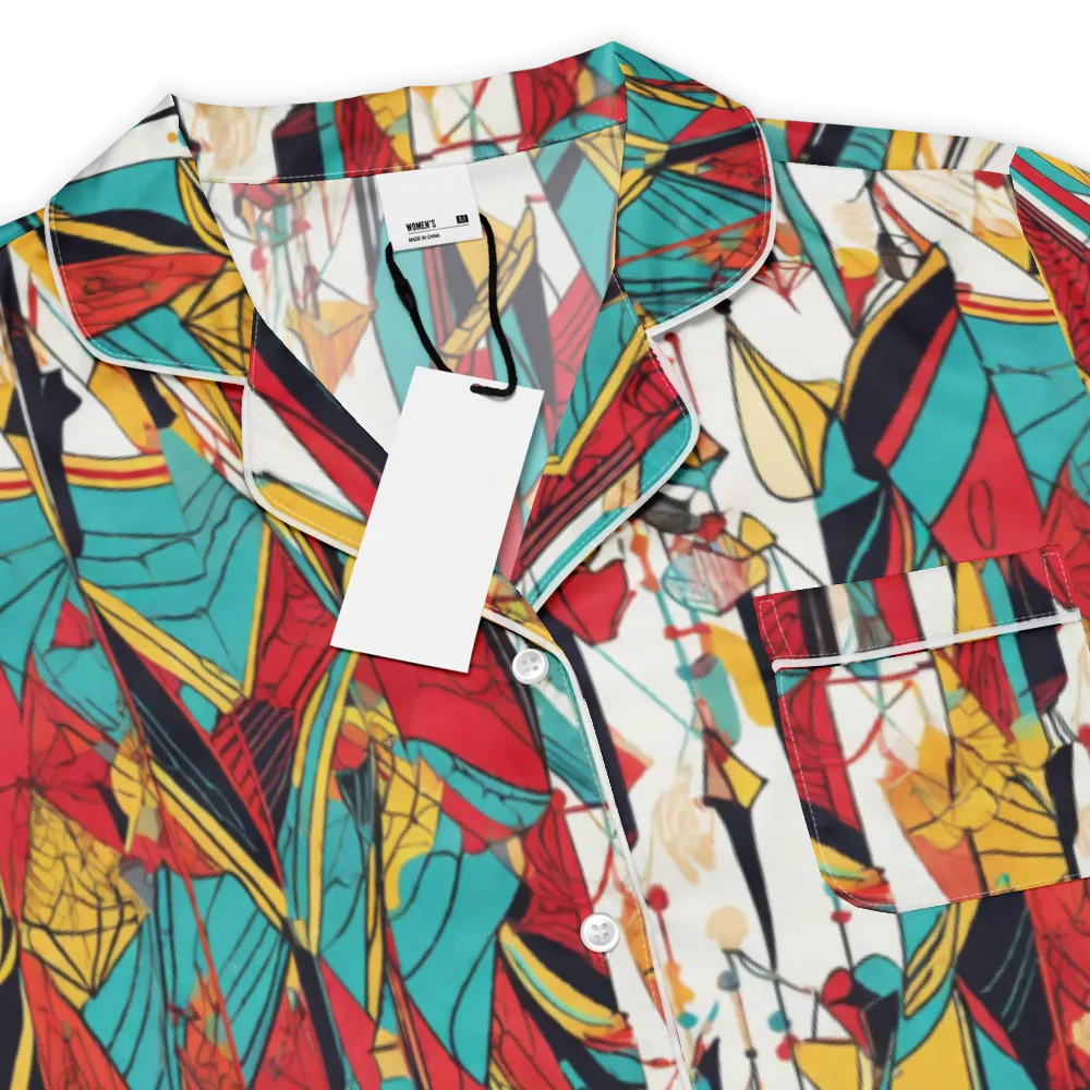 Prismatic Drapery on Women's Short Sleeve Pajama Top — Product details