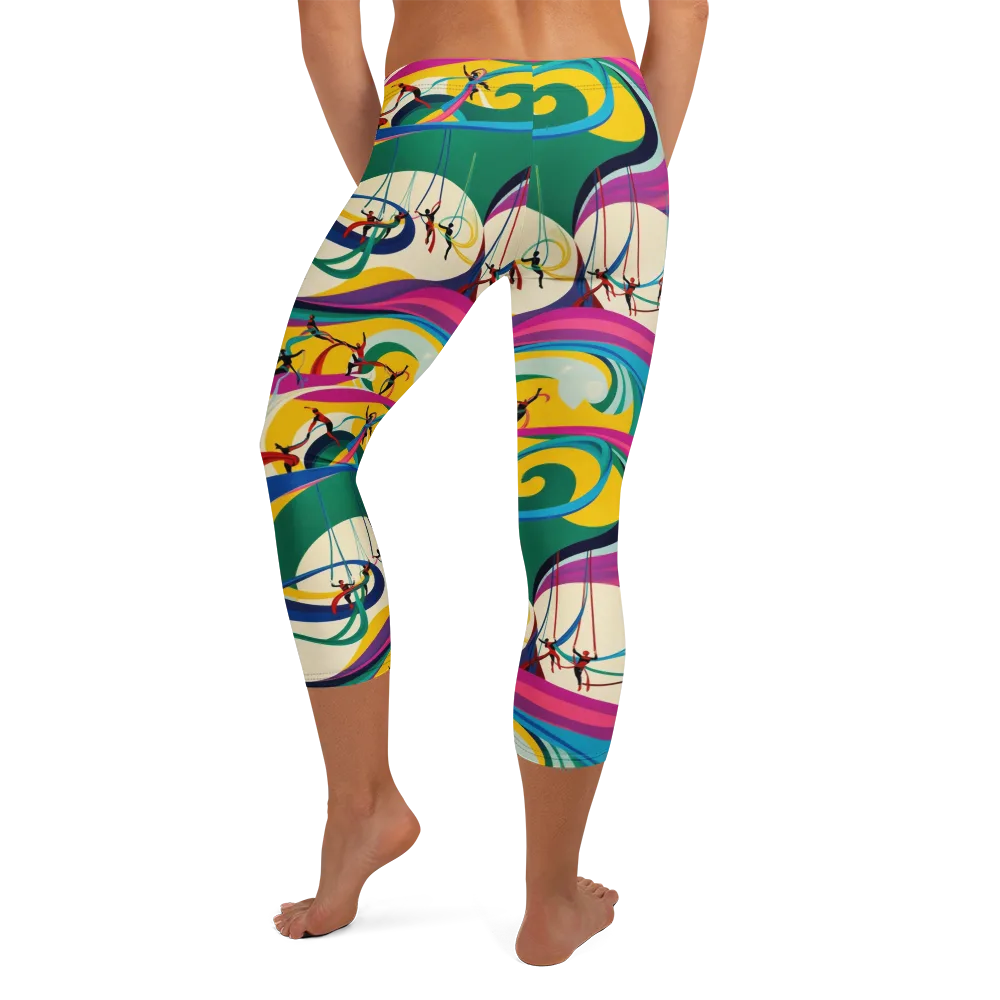 Acrobat’s Rainbow on Capri Leggings — Back