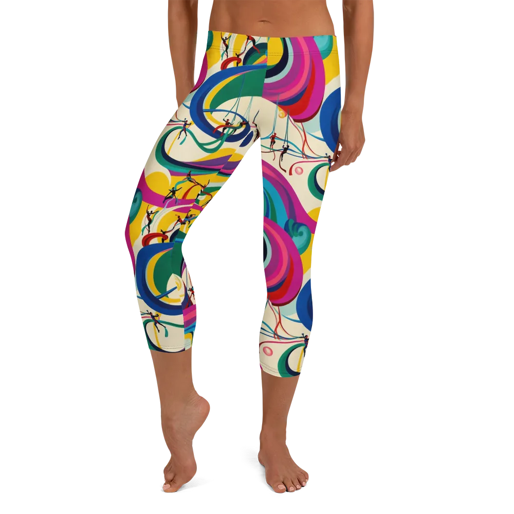 Acrobat’s Rainbow on Capri Leggings — Front