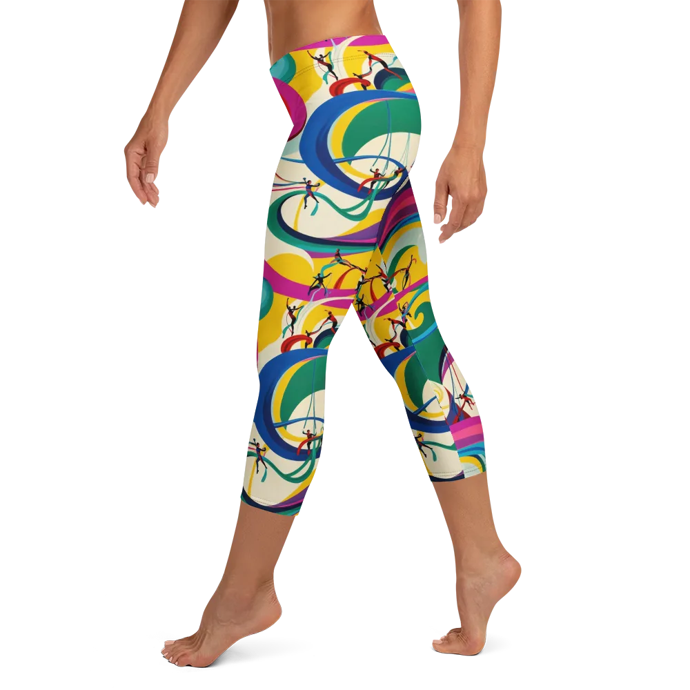 Acrobat’s Rainbow on Capri Leggings — Left