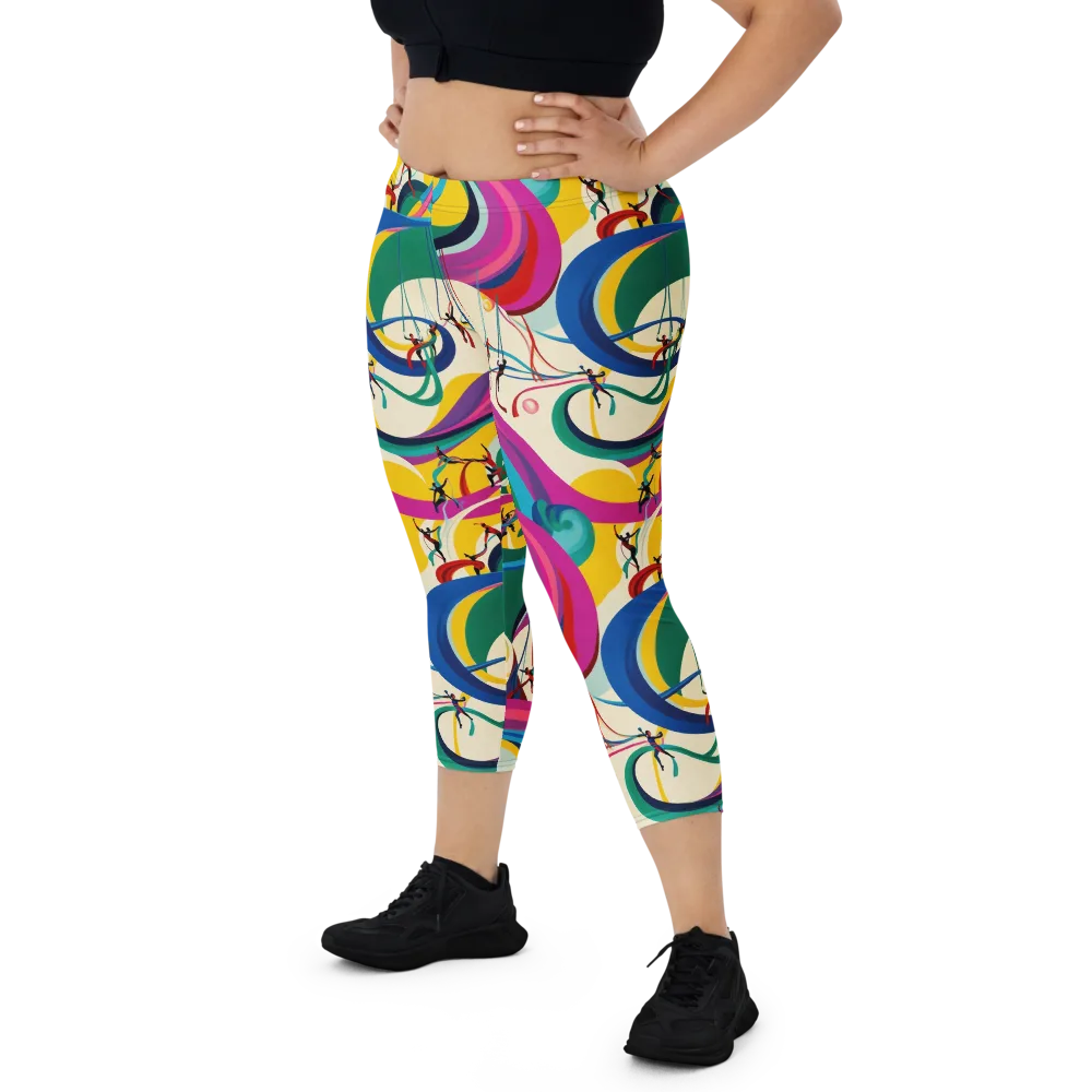 Acrobat’s Rainbow on Capri Leggings — Front