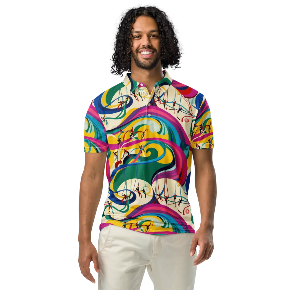 Acrobat’s Rainbow on Men's Slim Fit Polo Shirt — Front