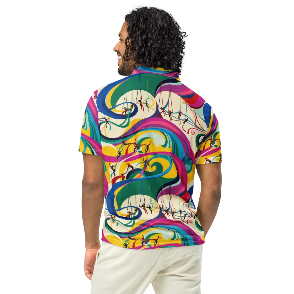 Acrobat’s Rainbow on Men's Slim Fit Polo Shirt — Back
