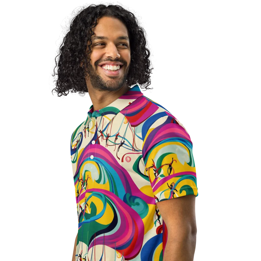 Acrobat’s Rainbow on Men's Slim Fit Polo Shirt — Left Front