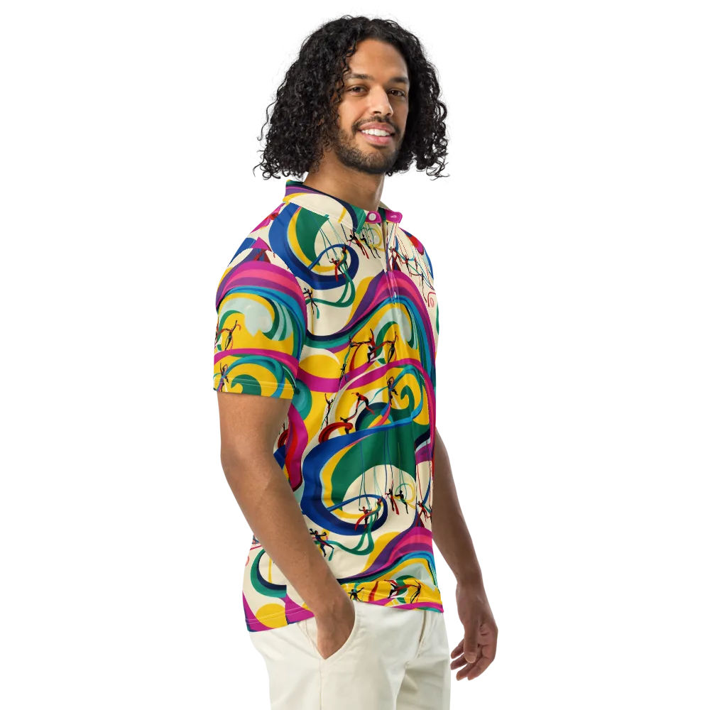 Acrobat’s Rainbow on Men's Slim Fit Polo Shirt — Right Front