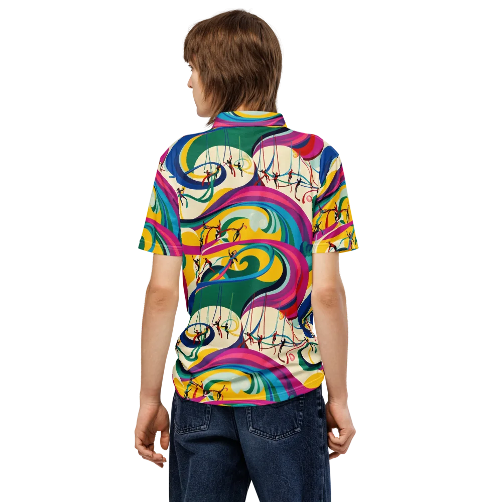 Acrobat’s Rainbow on Men's Slim Fit Polo Shirt — Back