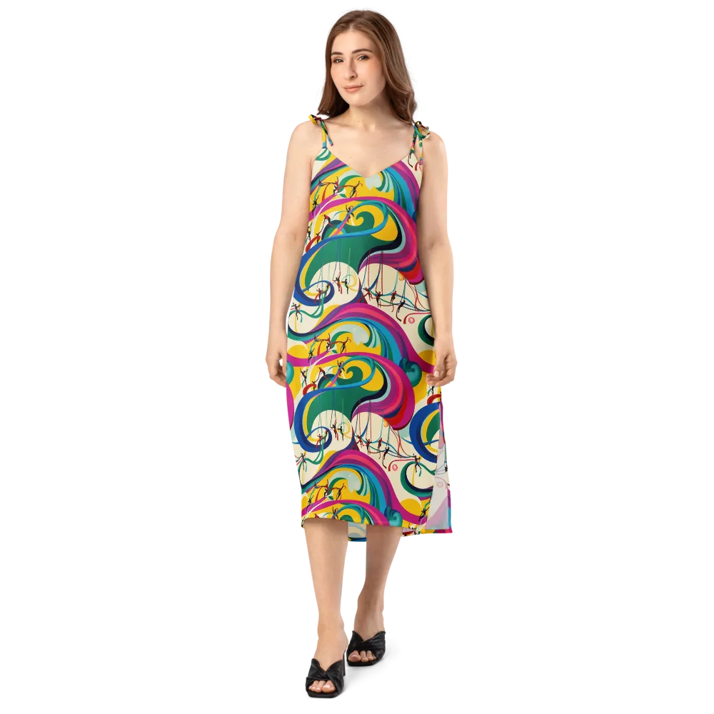Acrobat’s Rainbow on Slip Dress — Front