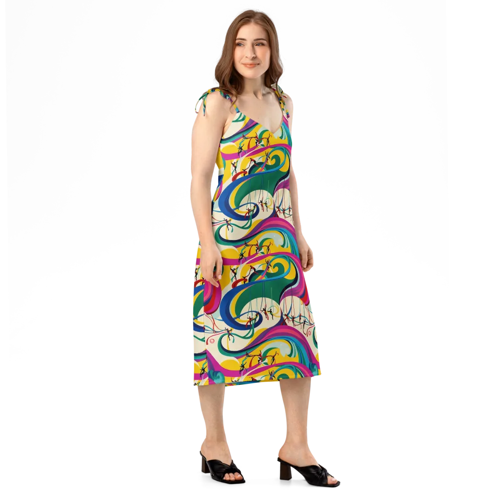 Acrobat’s Rainbow on Slip Dress — Right Front