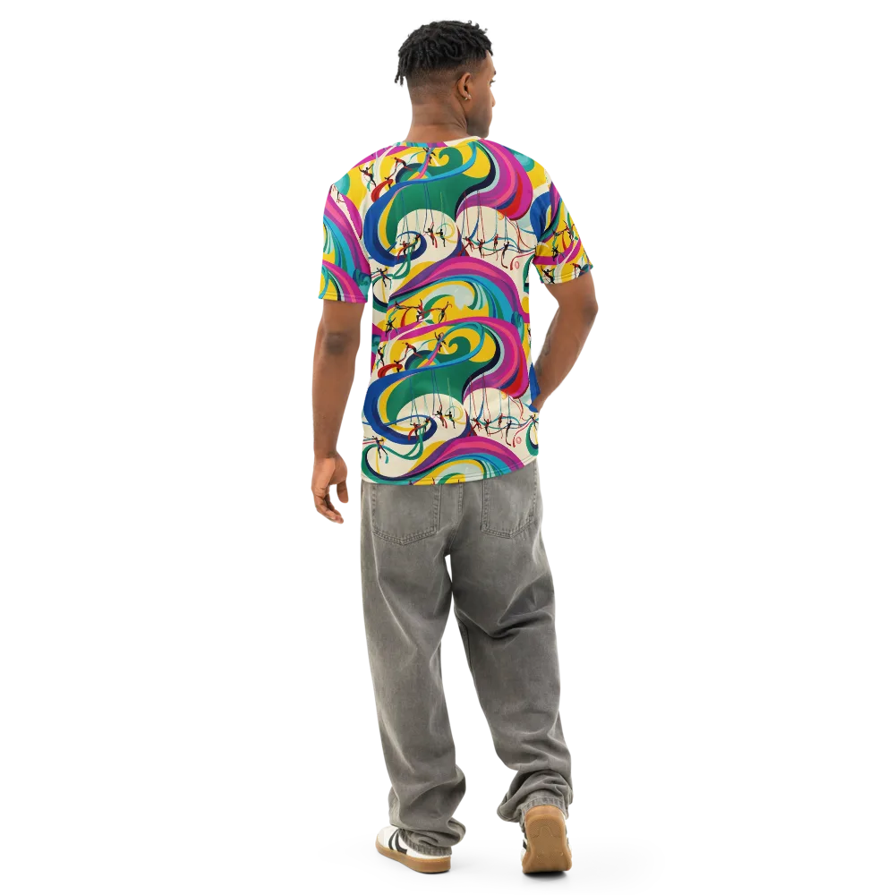 Acrobat’s Rainbow on Men's Cotton Crew Neck T-Shirt — Back