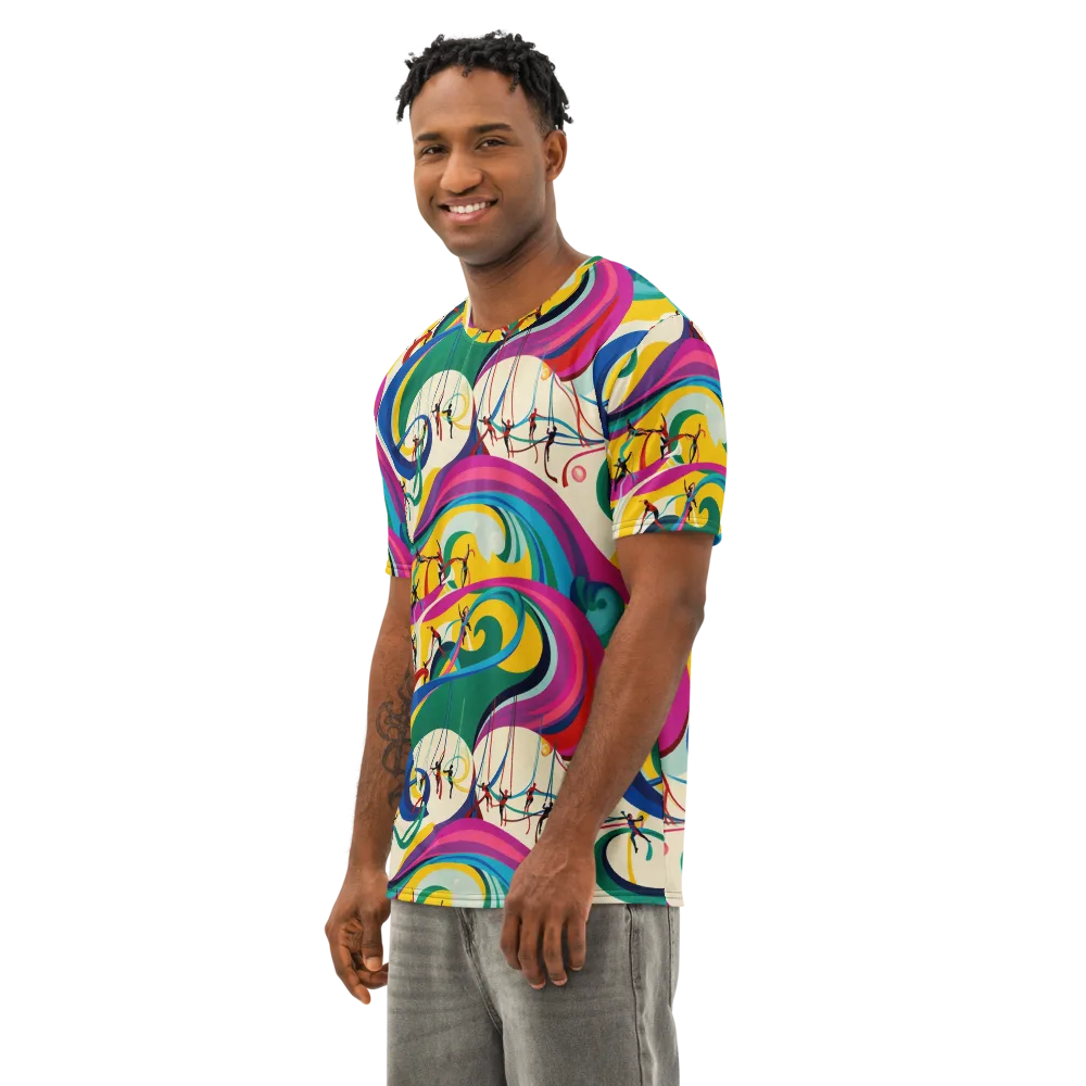 Acrobat’s Rainbow on Men's Cotton Crew Neck T-Shirt — Left Front