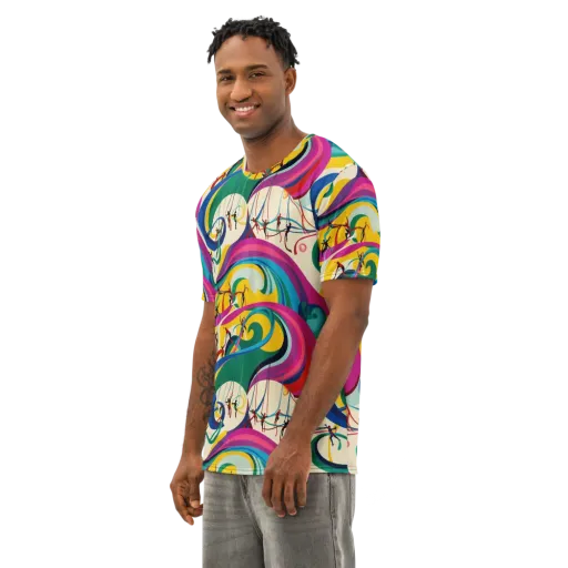 Acrobat’s Rainbow on a Men's Cotton Crew Neck T-Shirt