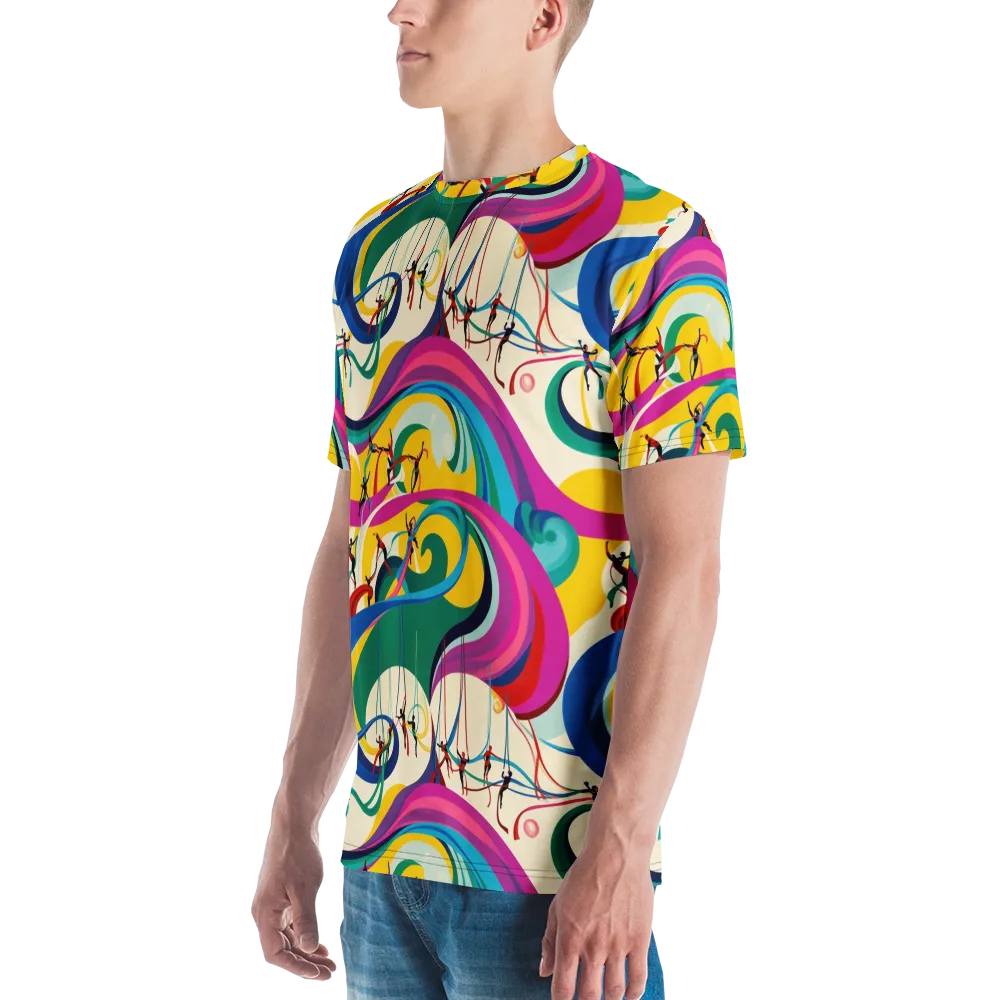 Acrobat’s Rainbow on Men's Crew Neck T-Shirt — Left