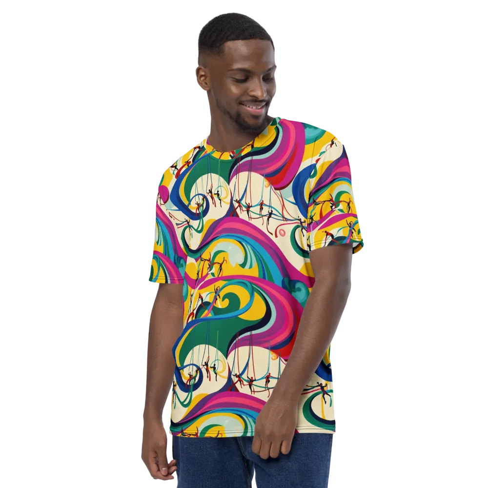 Acrobat’s Rainbow on Men's Crew Neck T-Shirt — Left
