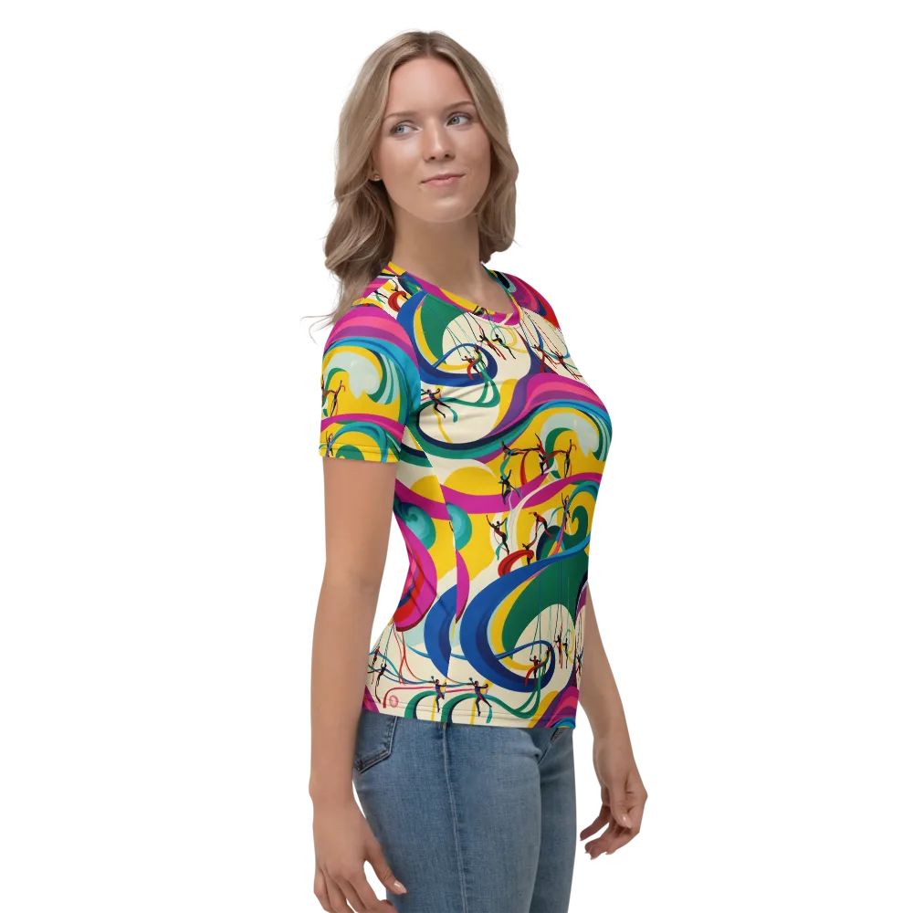 Acrobat’s Rainbow on Women's Crew Neck T-Shirt — Right