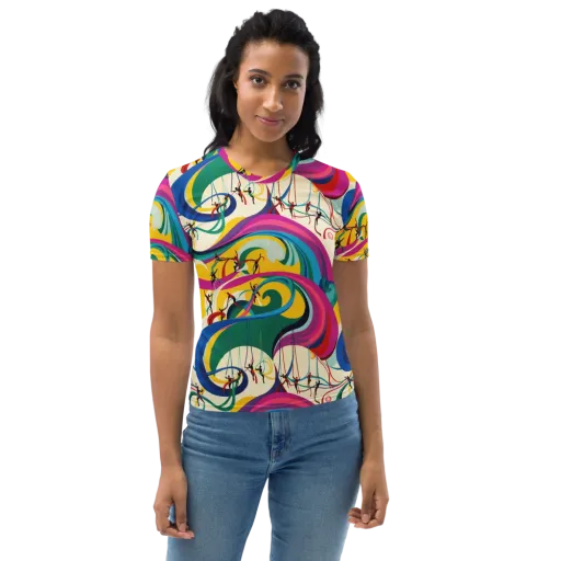 Acrobat’s Rainbow on a Women's Crew Neck T-Shirt