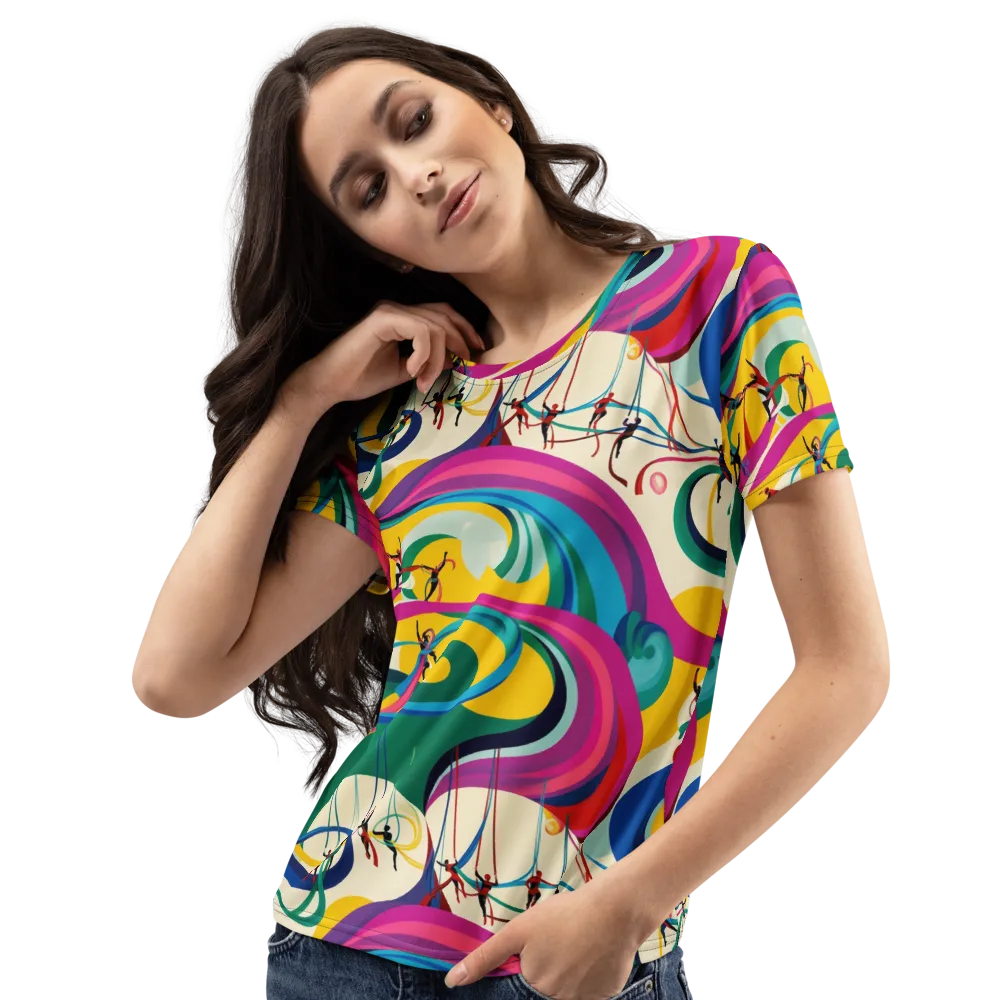 Acrobat’s Rainbow on Women's Crew Neck T-Shirt — Left Front