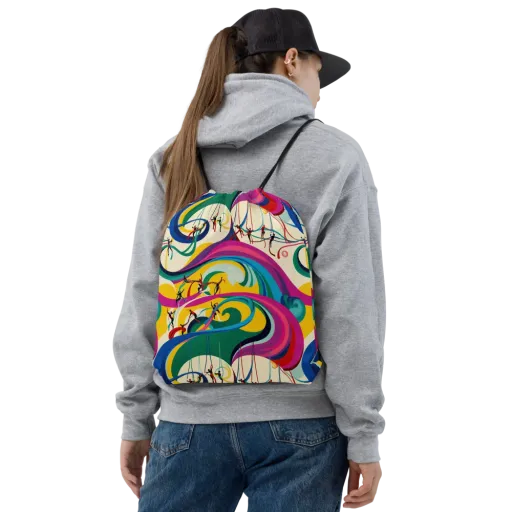 Acrobat’s Rainbow on a Drawstring Bag