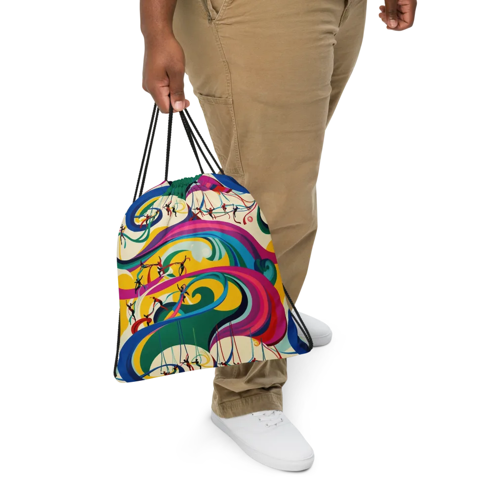 Acrobat’s Rainbow on Drawstring Bag — Front