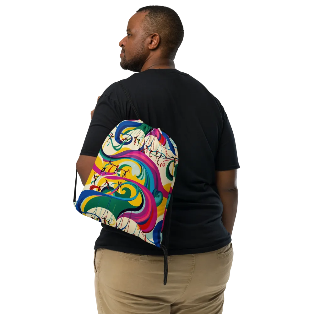 Acrobat’s Rainbow on Drawstring Bag — Front