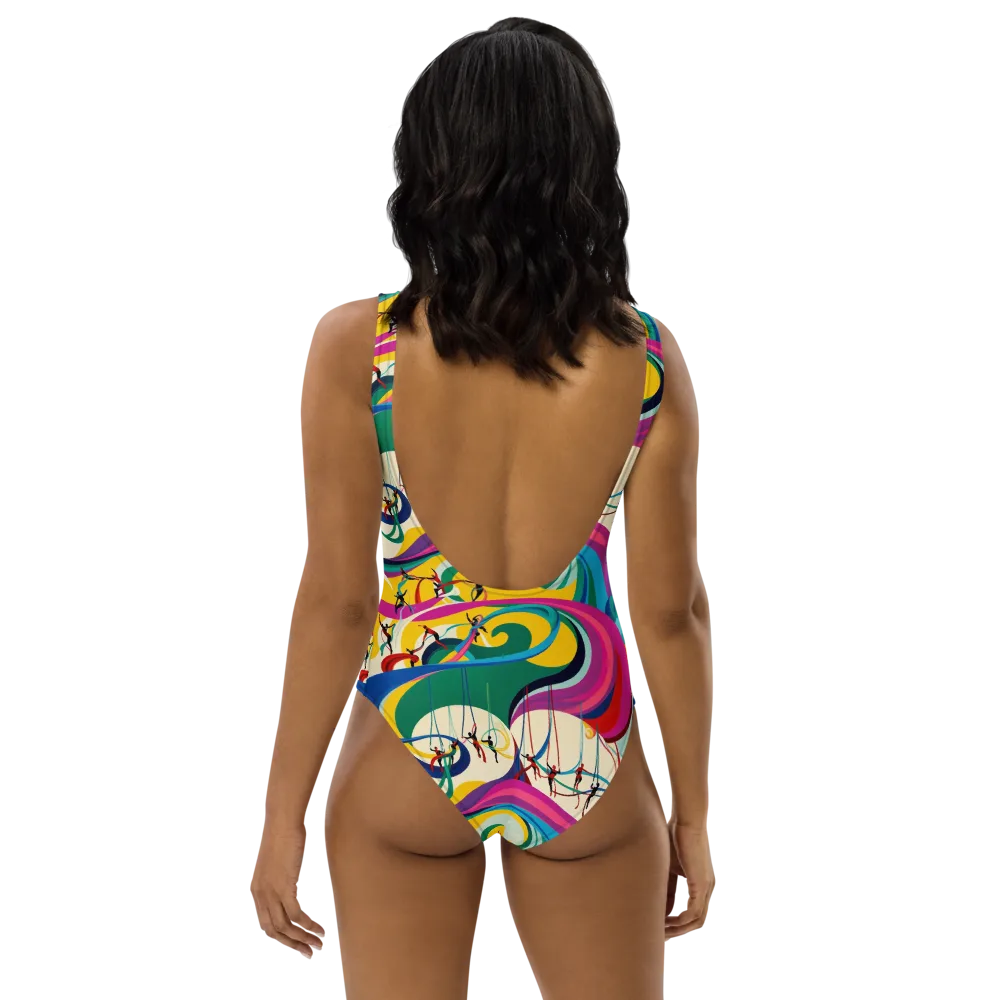 Acrobat’s Rainbow on One-Piece Swimsuit — Back