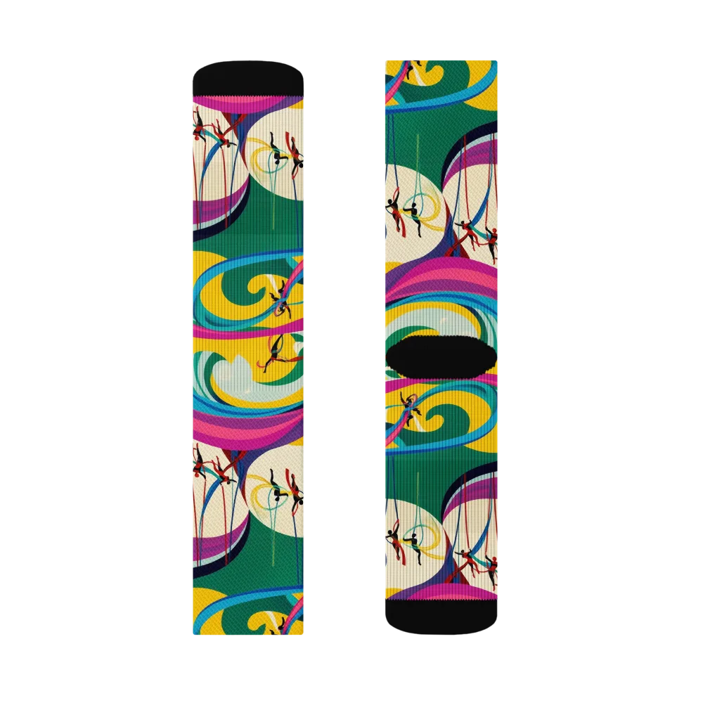Acrobat’s Rainbow on Socks — Right Sock