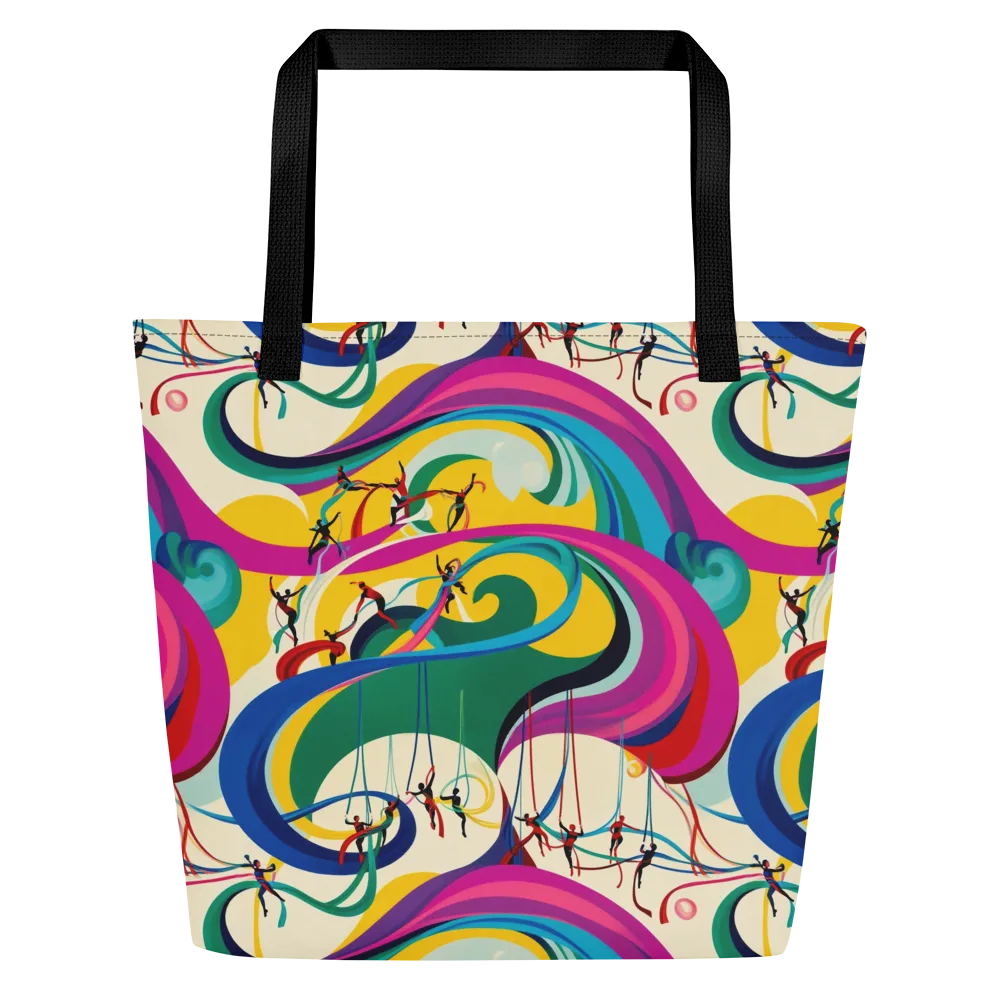 Acrobat’s Rainbow on Large Tote Bag W/ Pocket — Front