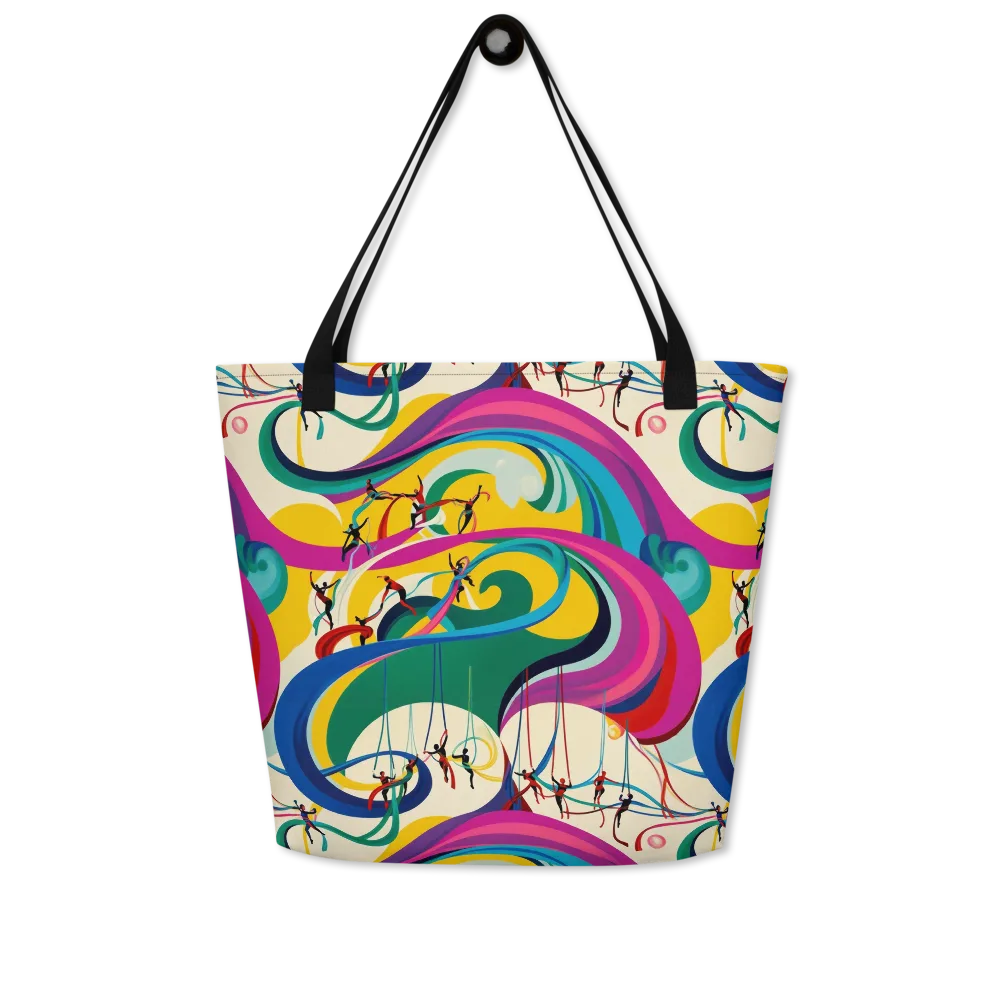 Acrobat’s Rainbow on Large Tote Bag W/ Pocket — Front