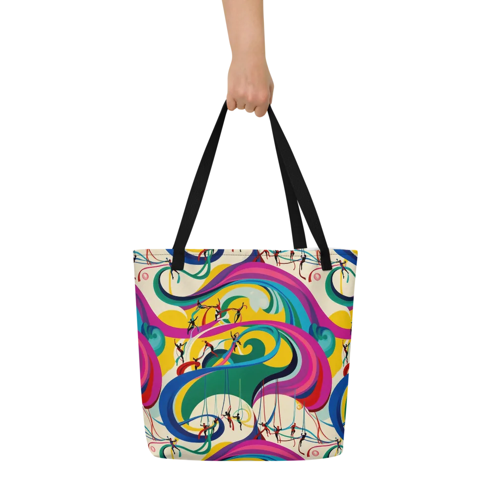 Acrobat’s Rainbow on Large Tote Bag W/ Pocket — Front